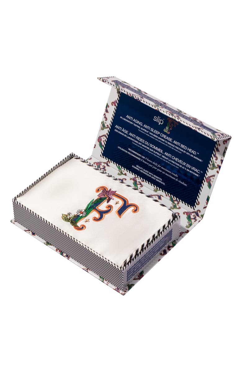 slip Embroidered Pure Silk Queen Pillowcase, Alternate, color, F