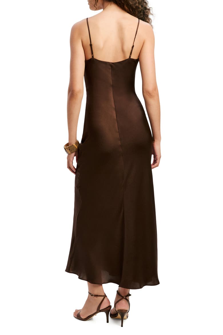 Marlo Satin Cocktail Slipdress, Alternate, color, DARK CHOCOLATE