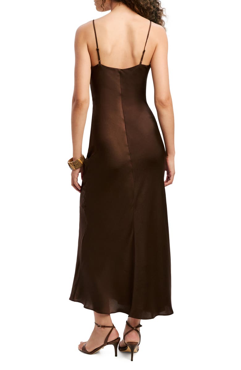 Bardot Marlo Satin Cocktail Slipdress, Alternate, color, Dark Chocolate