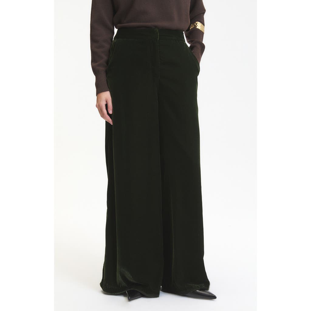 Deluc Daisy Velvet Wide Leg Pants In Black