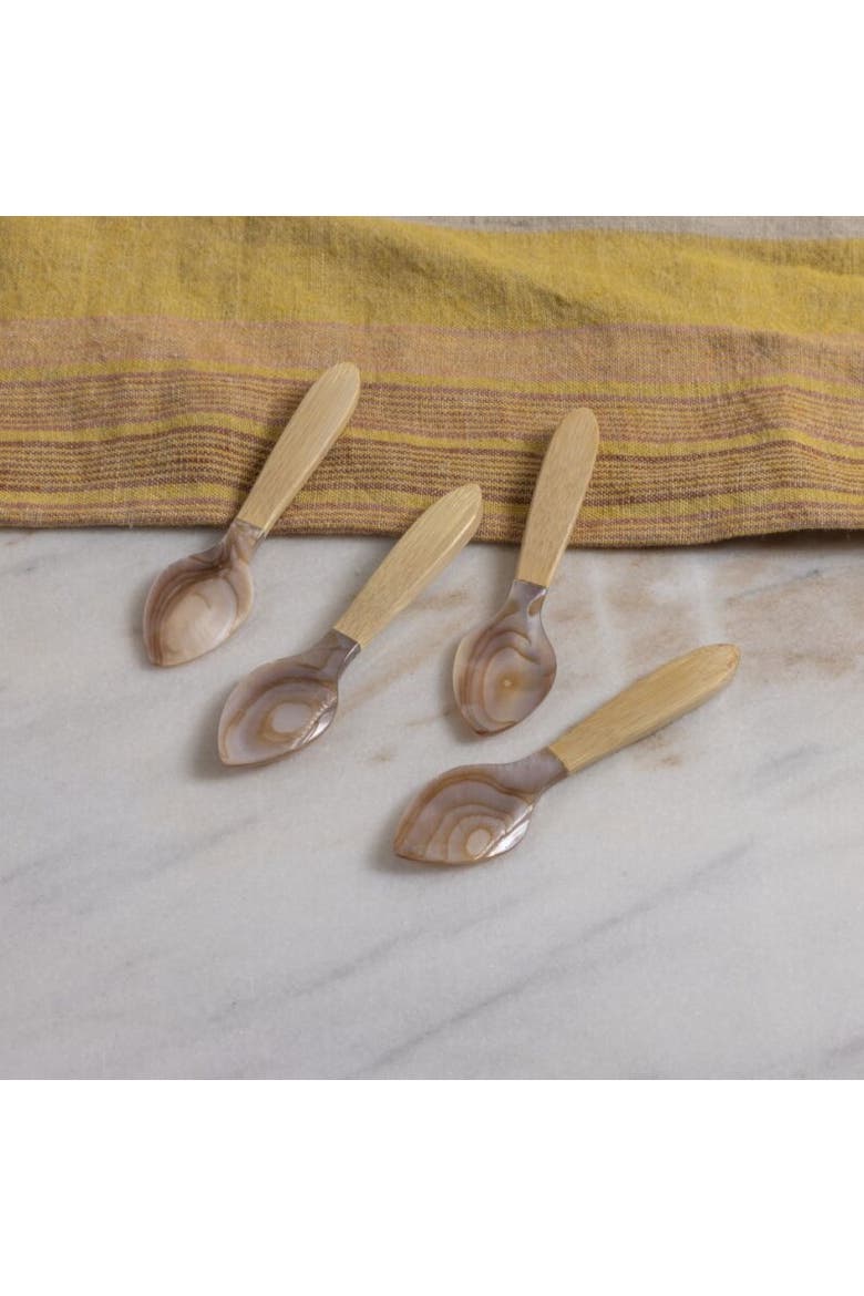 Serin Shell Spoons - Set of 4, Alternate, color, Beige