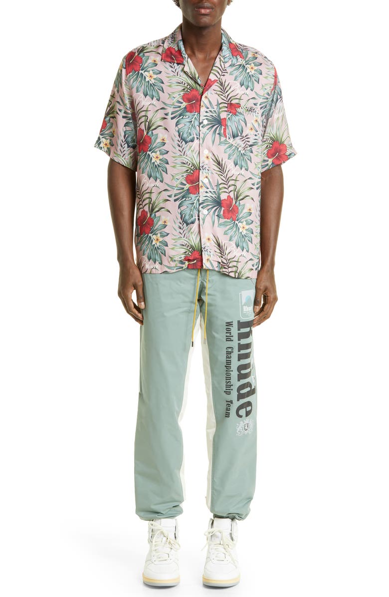 Rhude Senna Logo Nylon Track Pants, Alternate, color,