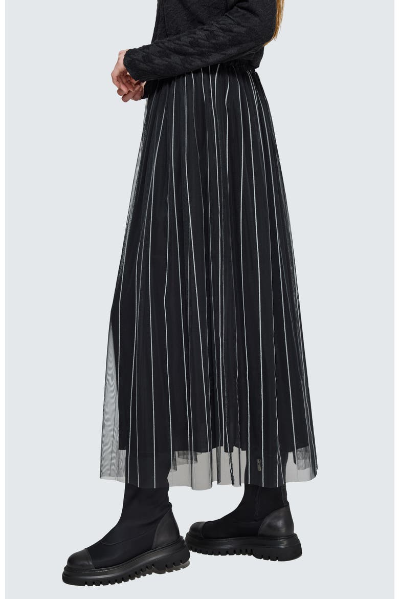 Siana Tulle Skirt, Alternate, color, Black Ecru