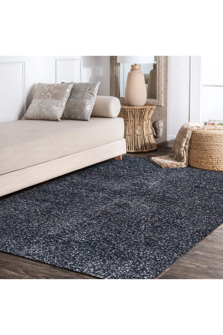 Mercer Shag Plush Area Rug, Alternate, color, Denim Blue