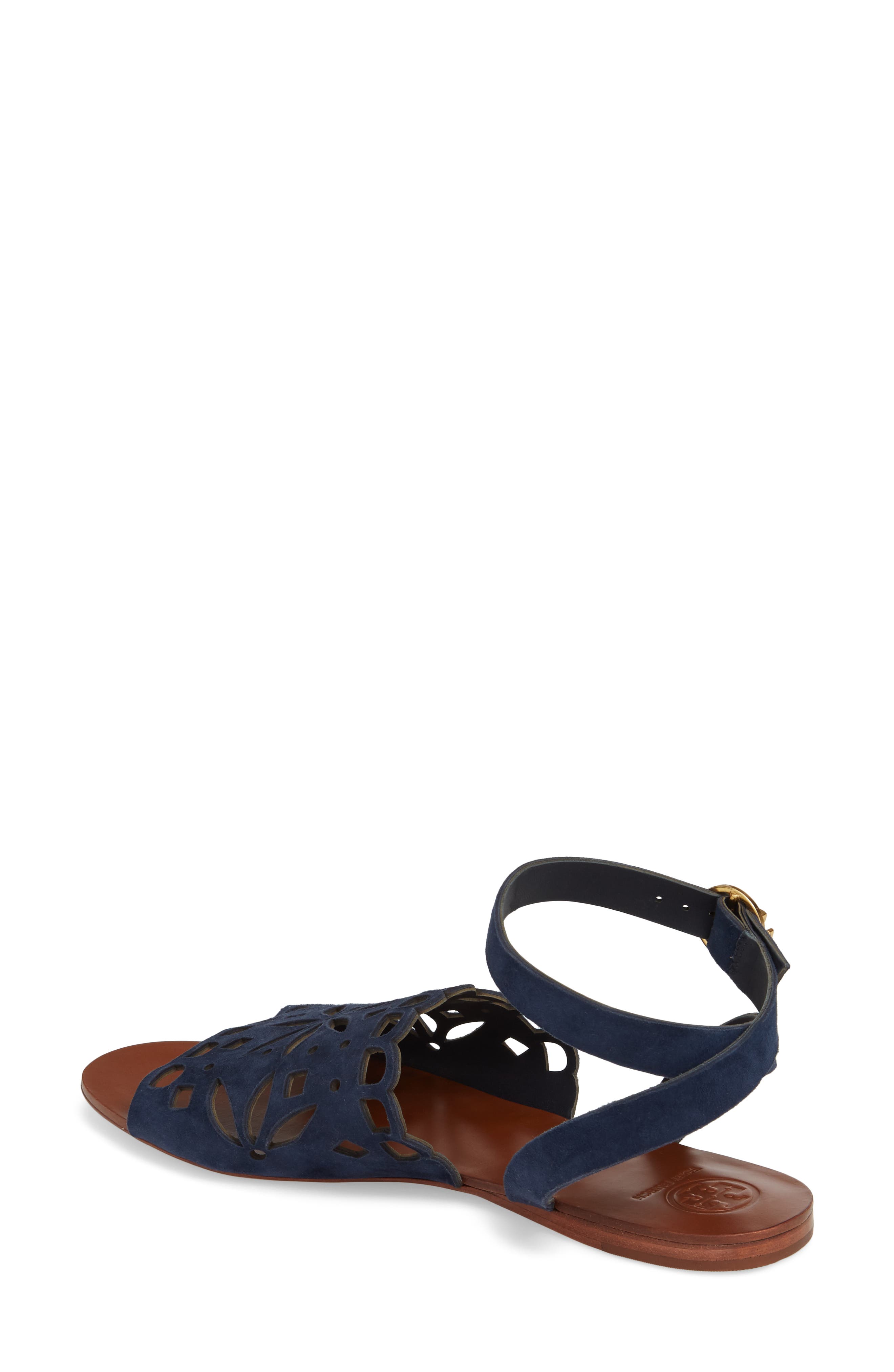 Tory Burch May Perforated Ankle Strap Sandal, Alternate, color, 