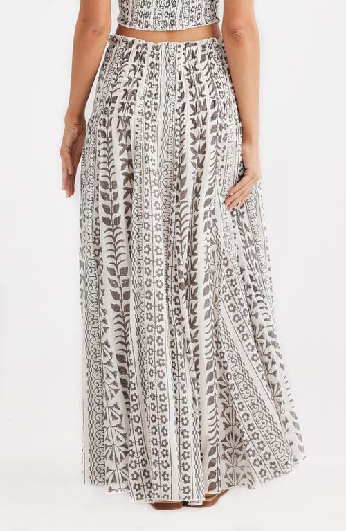 Talisman The Label Balmoral Smocked Waist Cotton Maxi Skirt