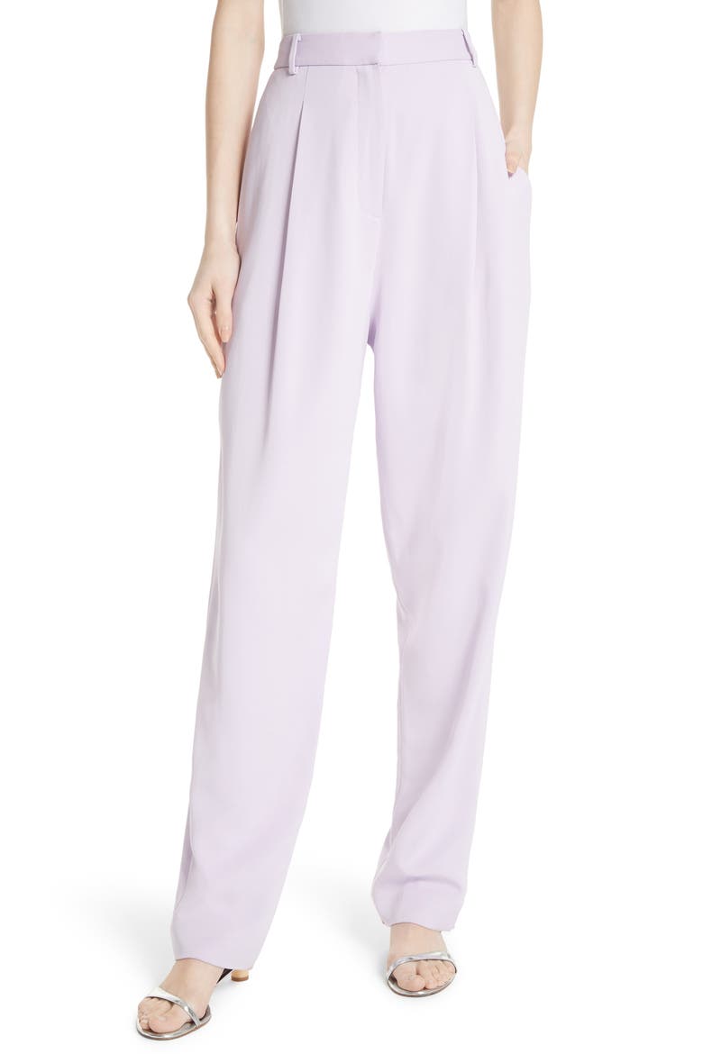 Sculpted Pleat Front Suit Pants, Main, color, LAVENDER