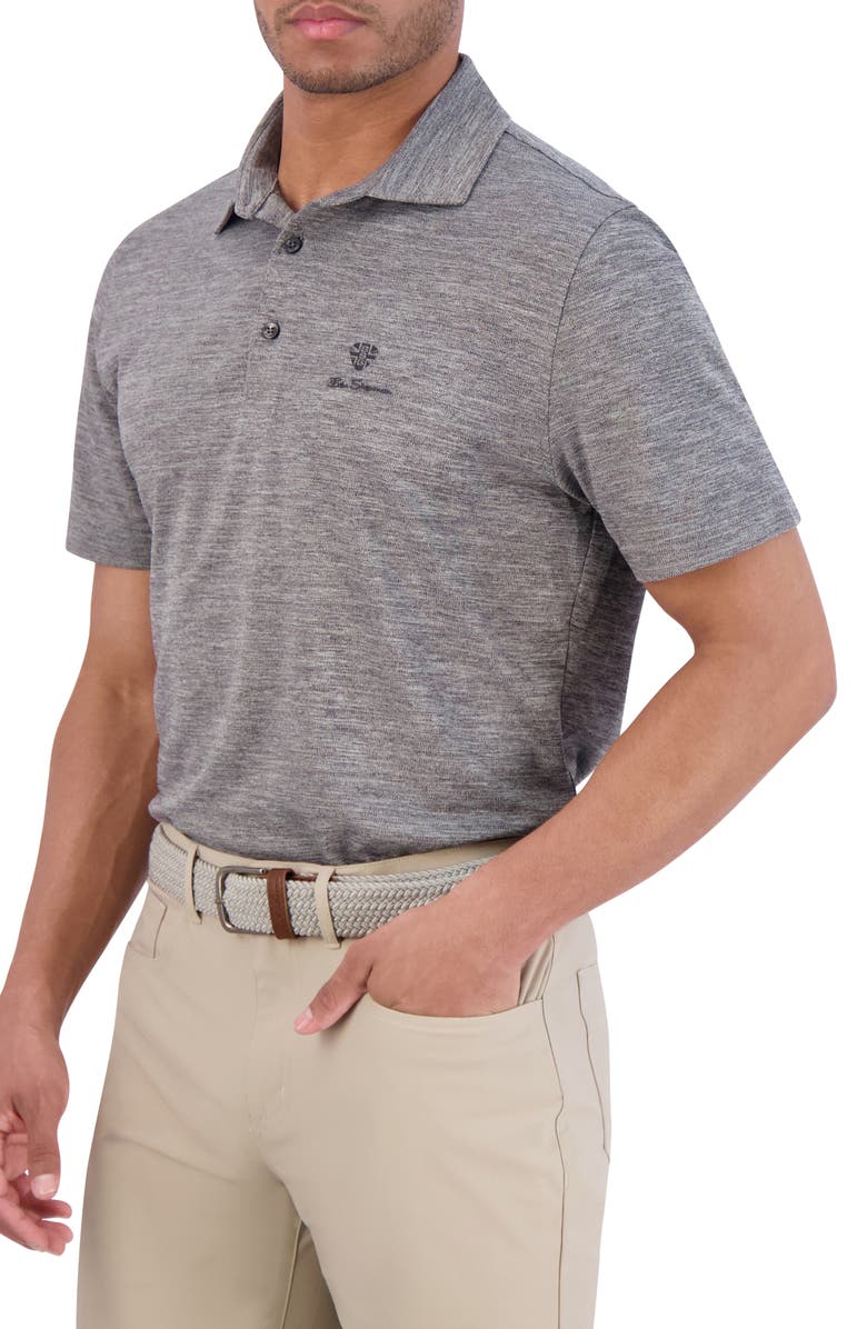 Ben Sherman Yarn Dye Heathered Jersey Golf Polo, Alternate, color, Charcoal