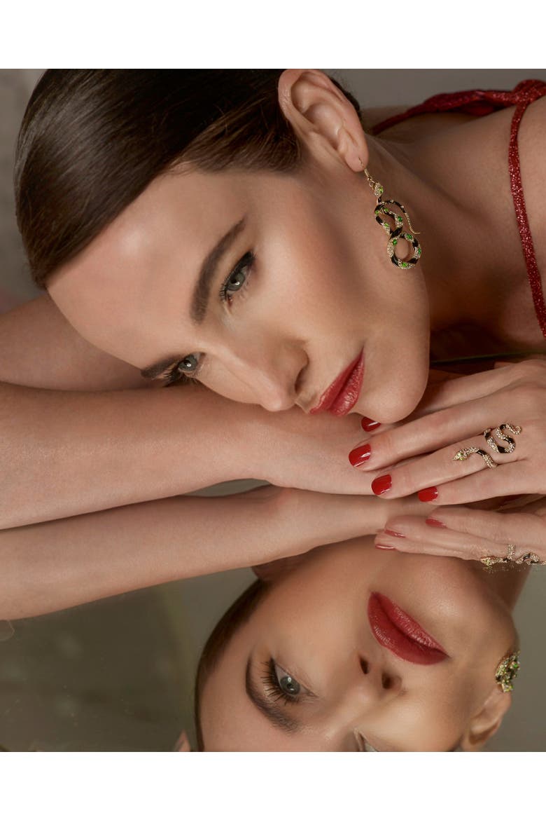 Bejewelled Snake Drop Earrings, Alternate, color, Snake