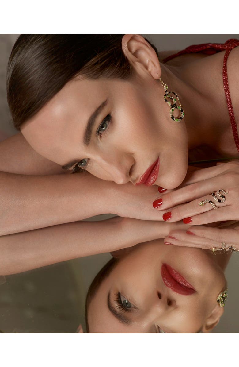 Bill Skinner Studio Bejewelled Snake Drop Earrings, Alternate, color, Snake