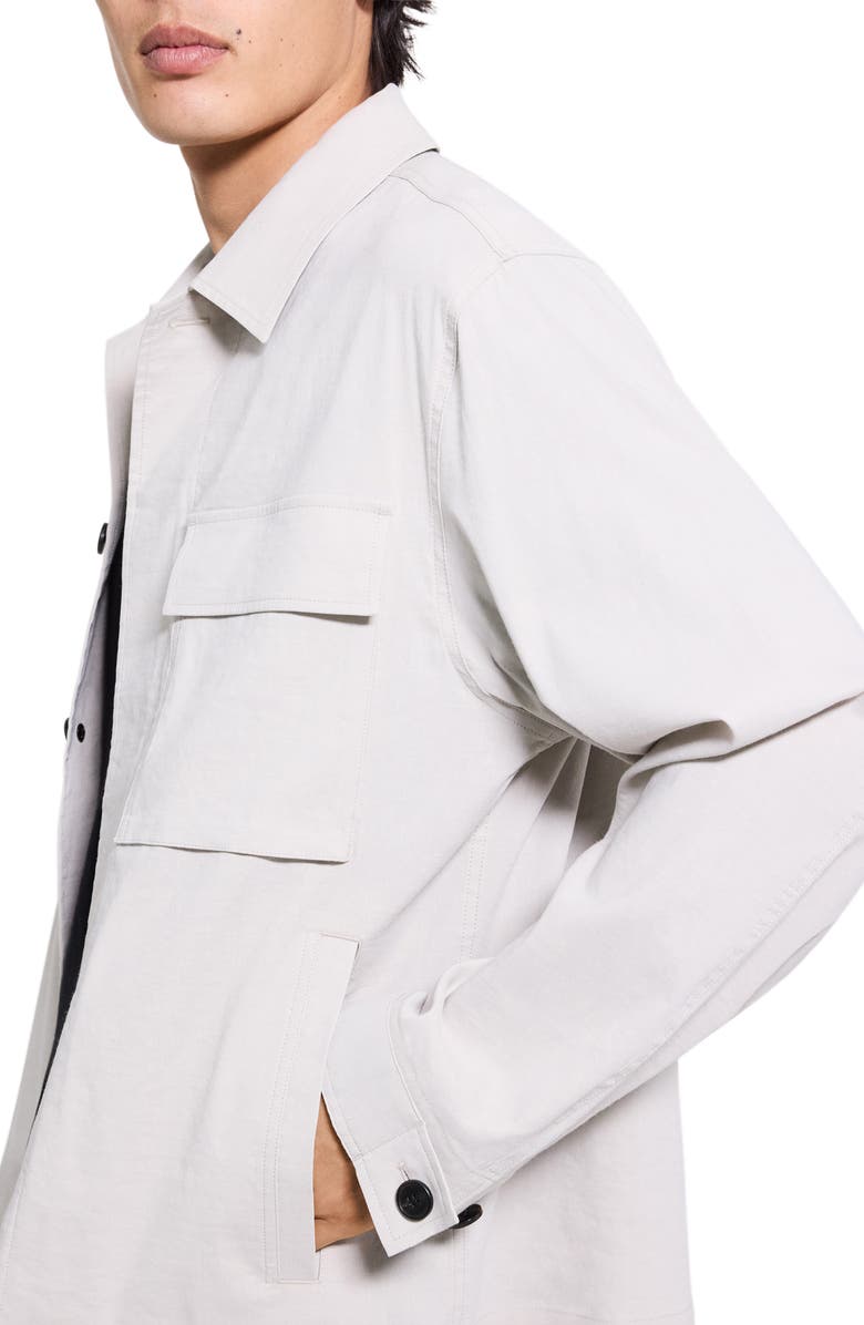 Theory Mod Linen Blend Field Jacket, Alternate, color, Silver Cloud