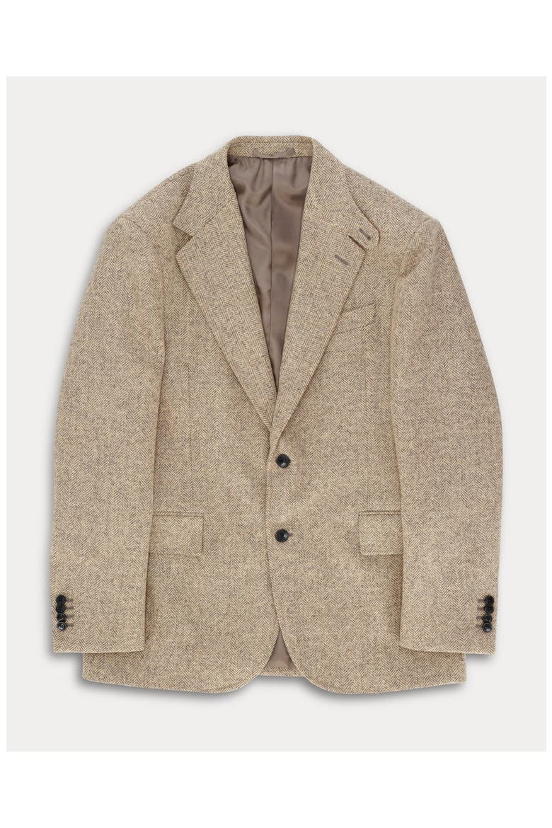 Bernardo Herringbone Blazer Jacket, Main, color, BEIGE