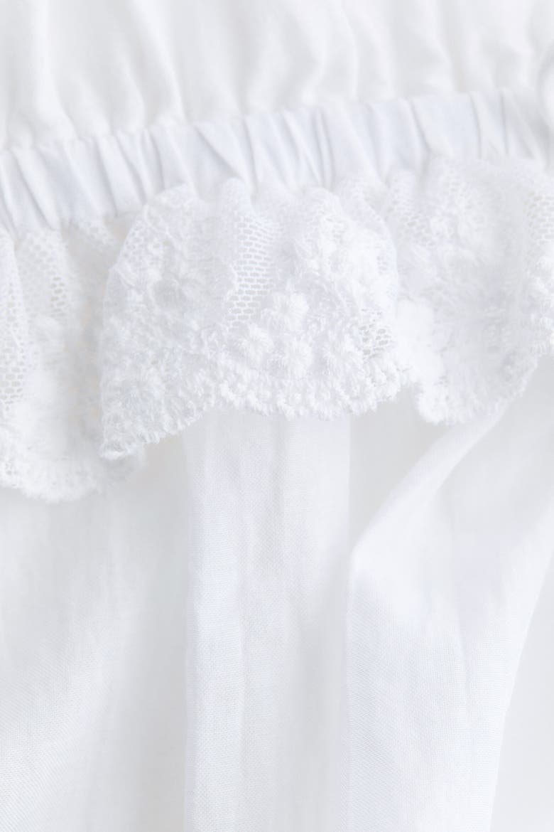Ruffle-trimmed Blouse, Alternate, color, White