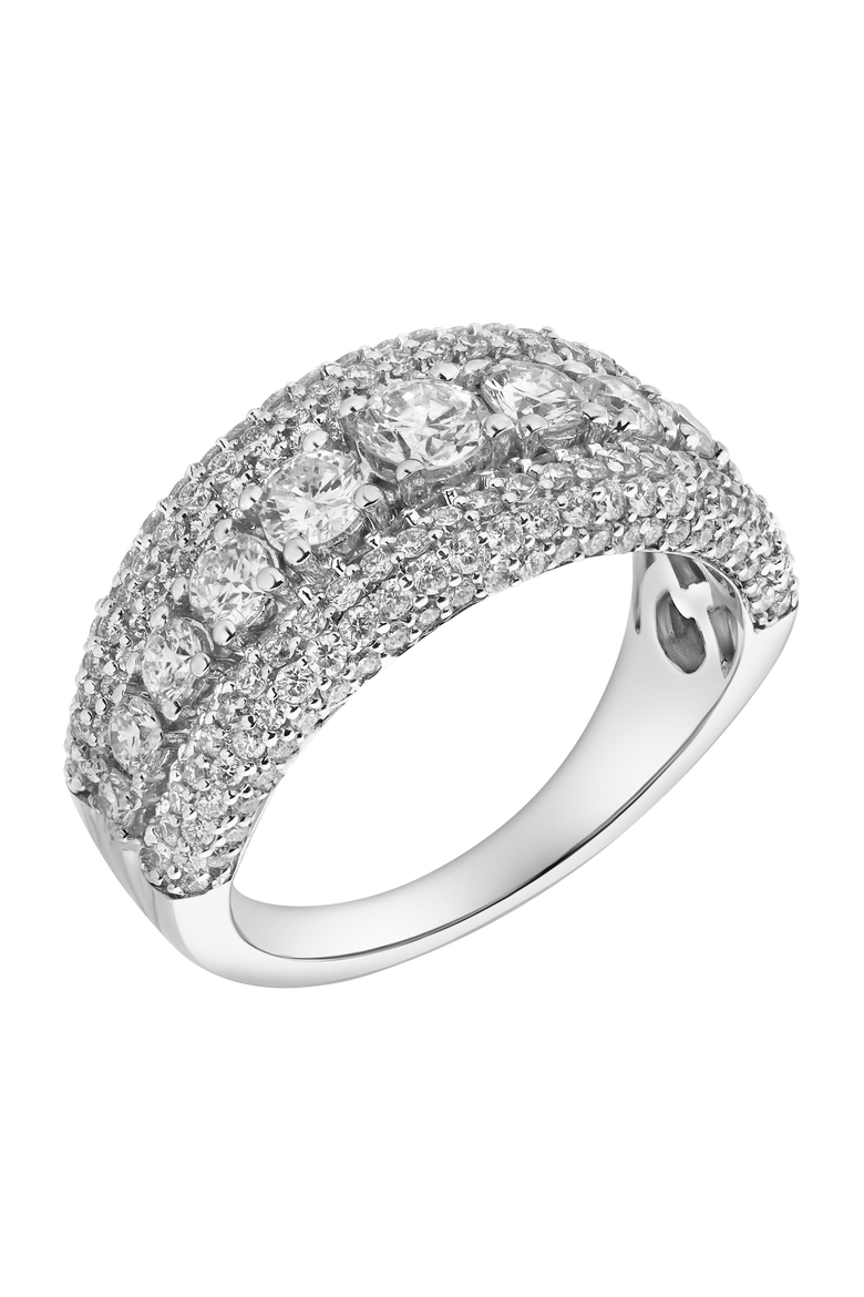 Terra 14K Gold Round Diamond Studded Wedding Band - 2.15cts, Main, color, 14K White Gold