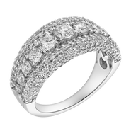 LuvMyJewelry Terra 14K Gold Round Diamond Studded Wedding Band - 2.15cts