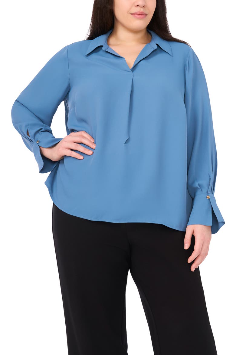 Johnny Collar Top, Main, color, AEGEAN BLUE