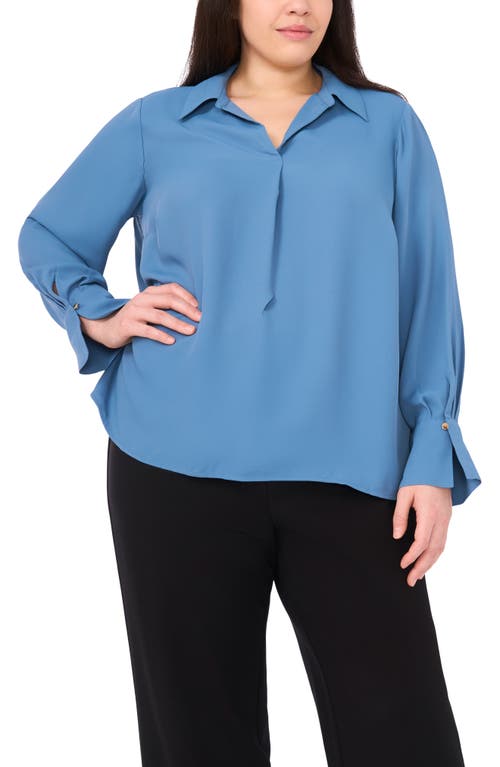 Halogenr Halogen(r) Johnny Collar Top In Blue