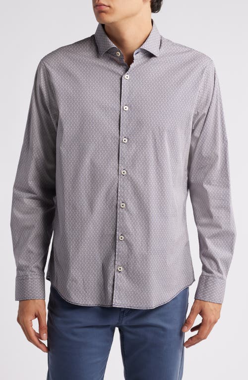 Brax Harold Hi Flex Cotton Button-Up Shirt in 57-Camel 