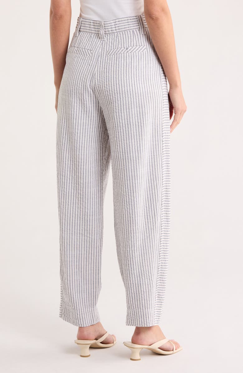 Stripe Ankle Barrel Leg Pants