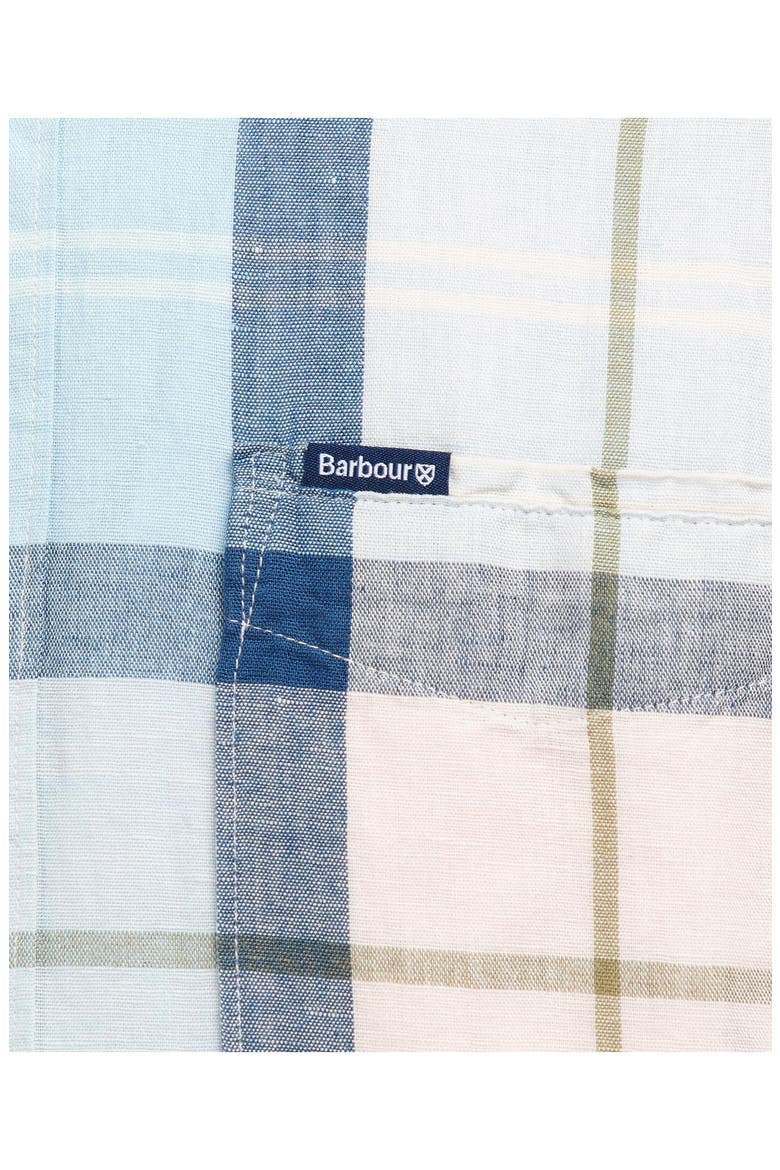 Angus Tailored Fit Plaid Short Sleeve Button-Down Shirt, Alternate, color, PINK SALT TARTAN