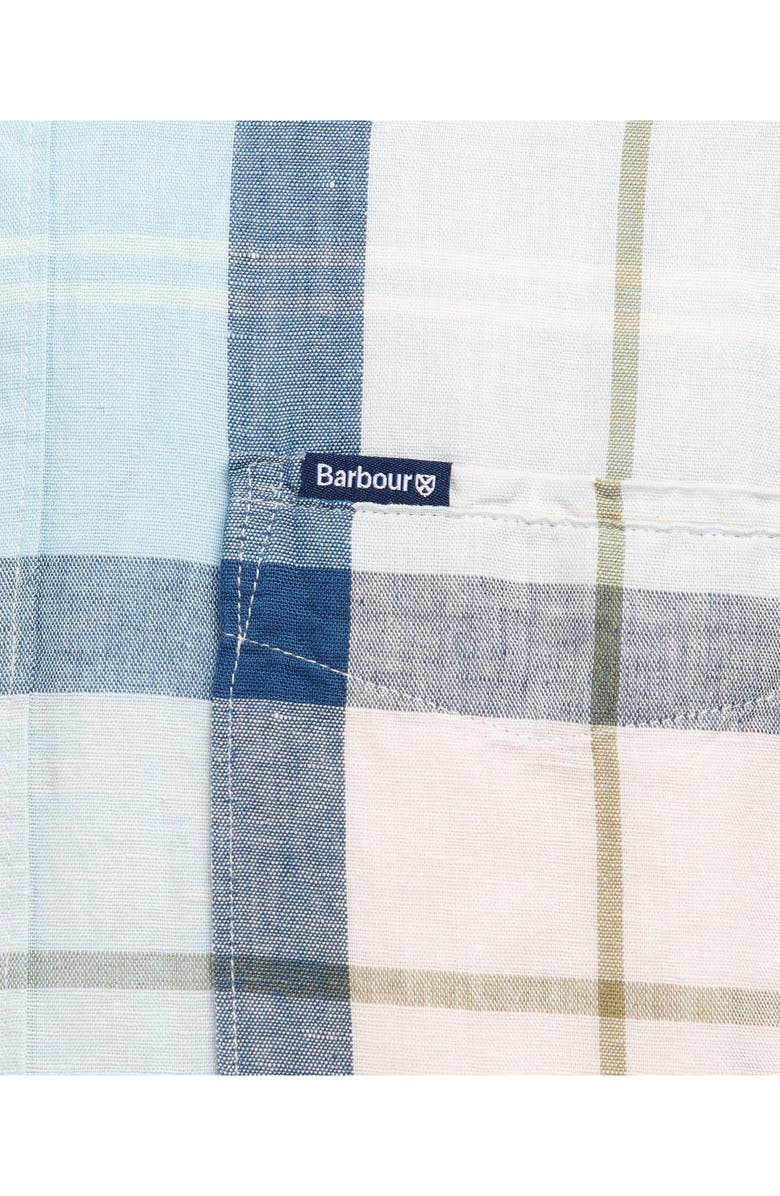 Barbour Angus Tailored Fit Plaid Short Sleeve Button-Down Shirt, Alternate, color, Pink Tartan