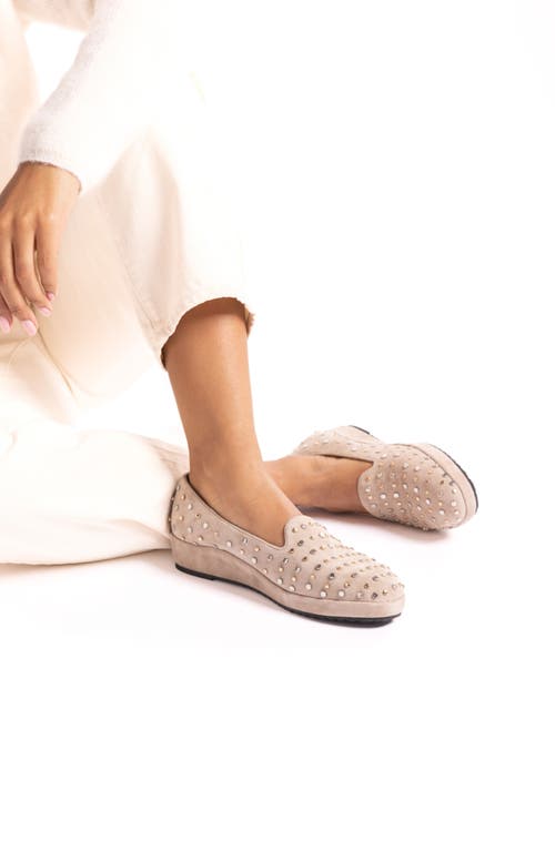 L'amour Des Pieds Cailene Studded Loafer In Taupe