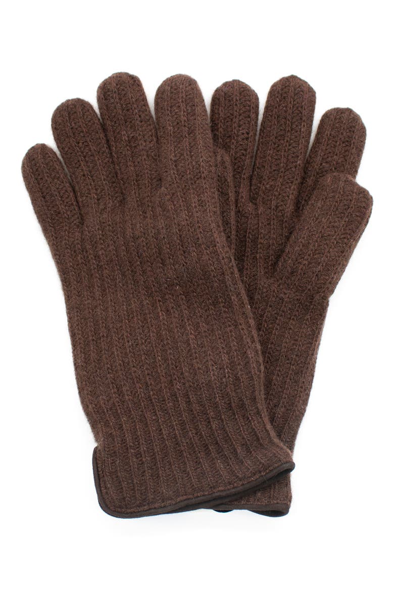 Cashmere Gloves, Main, color, NILE BROWN/ CHOCOLATE