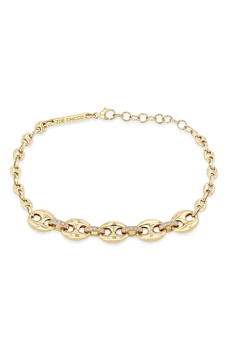 Zoë Chicco Mixed Mariner Chain Bracelet, Main, color, 
