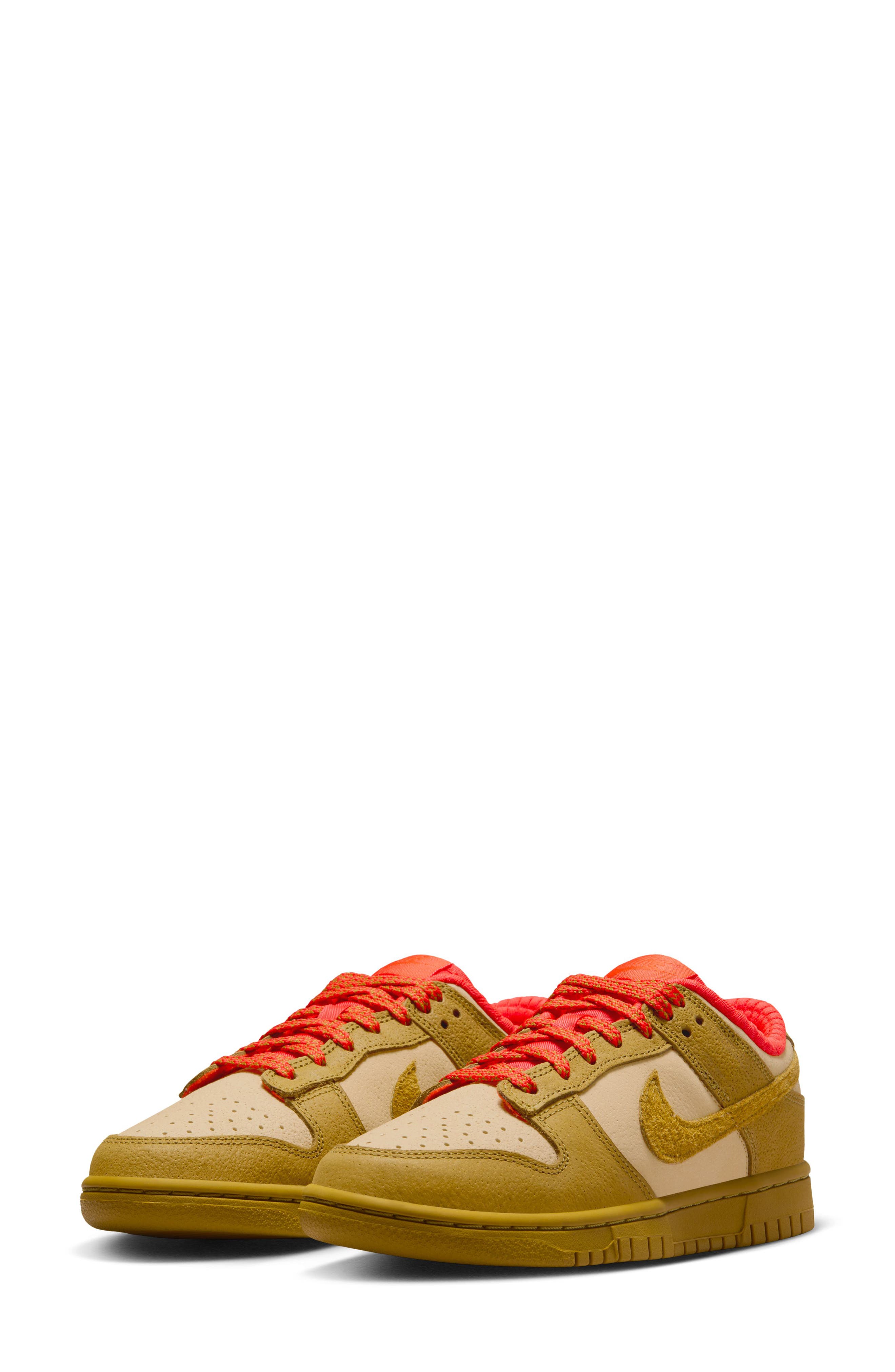 Dunk Low Sneaker, Main, color, SESAME/ BRONZINE/ PICANTE RED