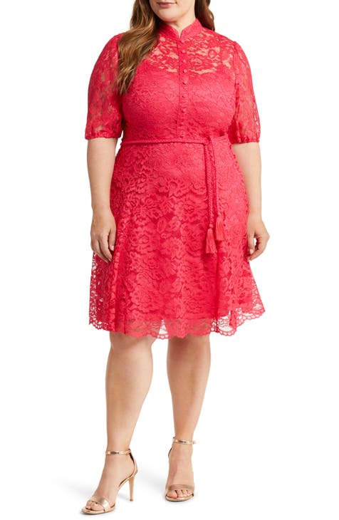 Scallop Hem Lace Dress