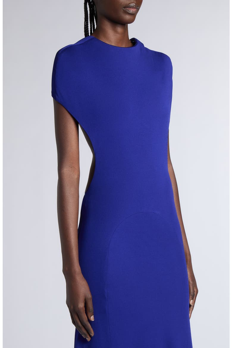 Impossible Backless Crepe Jersey Gown with Train, Alternate, color, CLEMATIS BLUE
