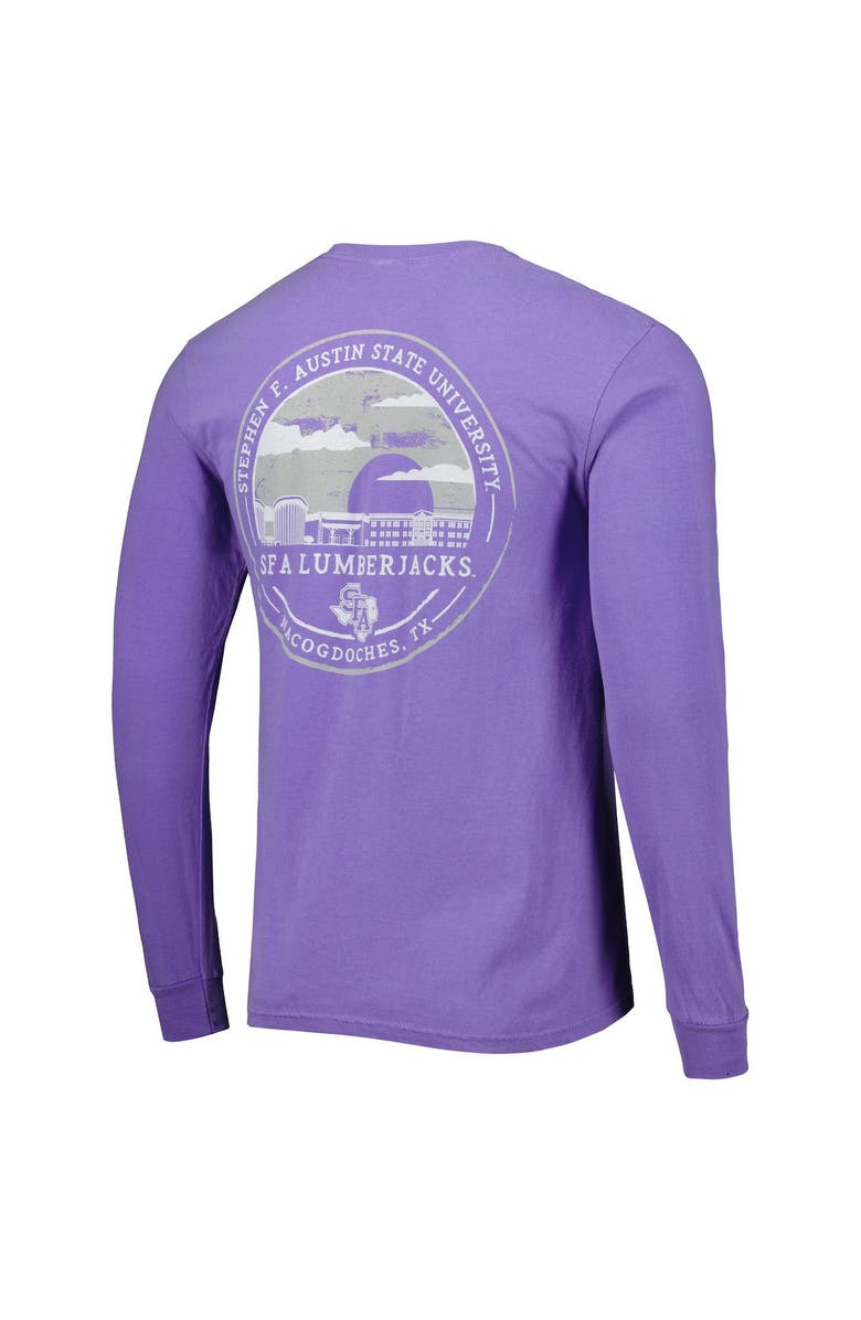 IMAGE ONE Men's Purple Stephen F Austin Lumberjacks Circle Campus Scene Long Sleeve T-Shirt, Alternate, color, 