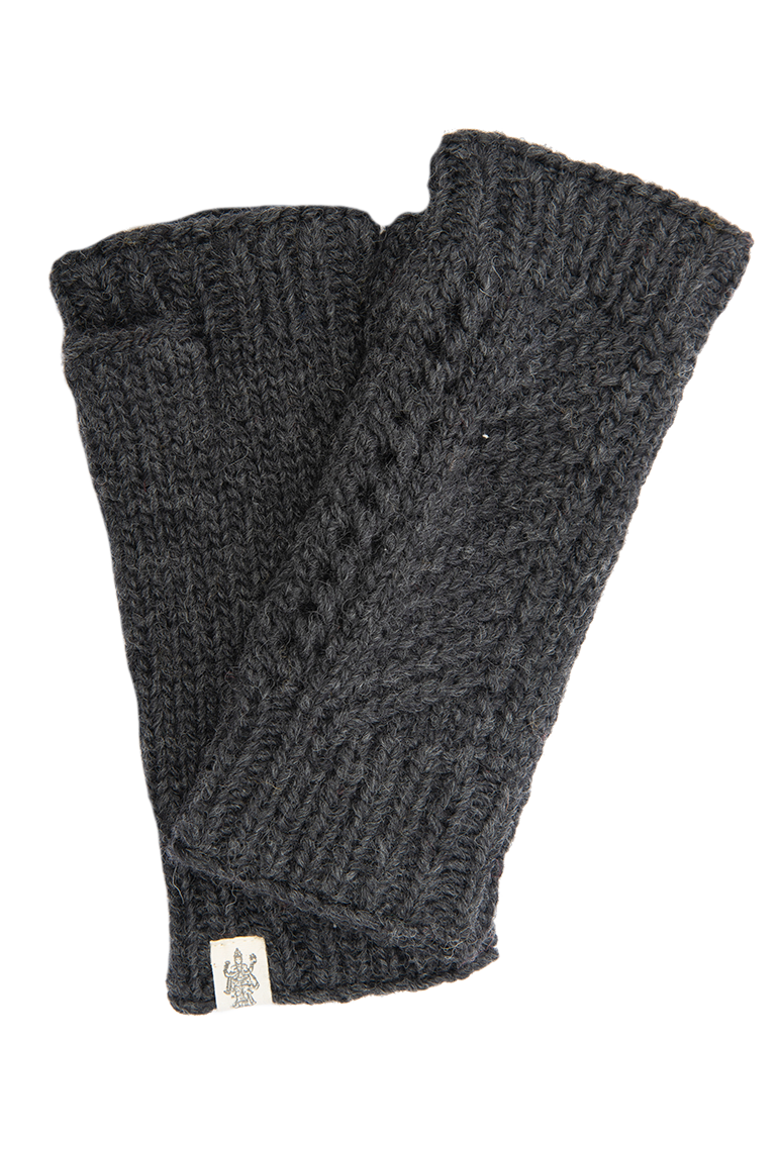 Diagonal Knit Handwarmers, Main, color, CHARCOAL