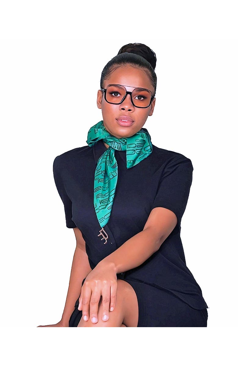 Dai Moda DM Logo Versa Scarf with logo hardware, Alternate, color, Green