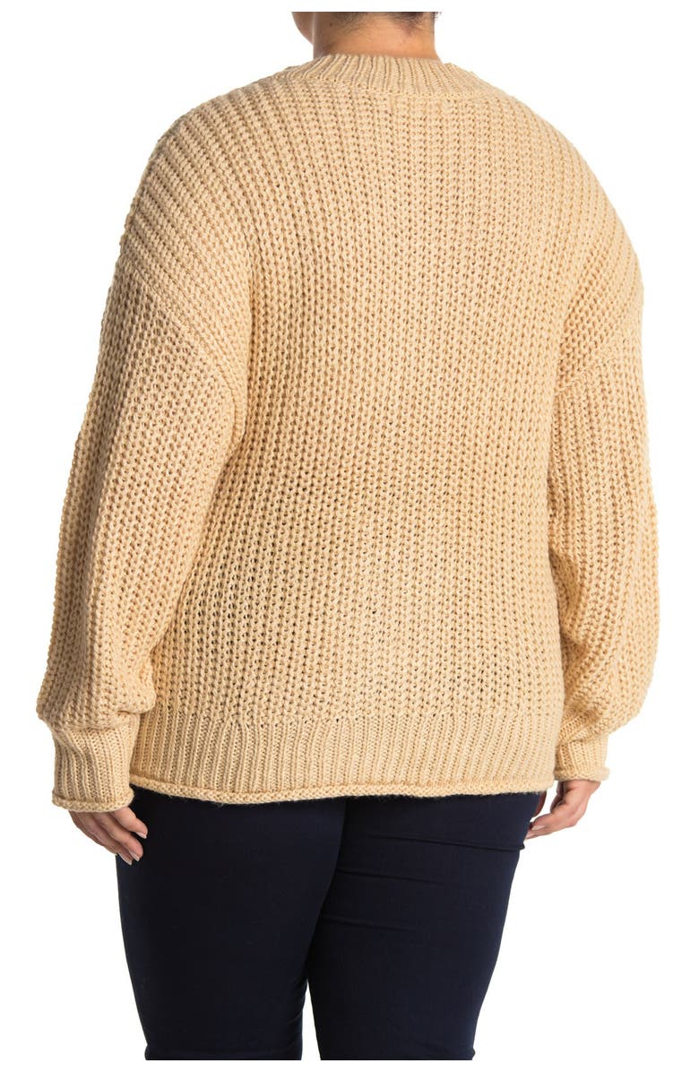 All in Favor Chunky Knit V-Neck Sweater, Alternate, color,