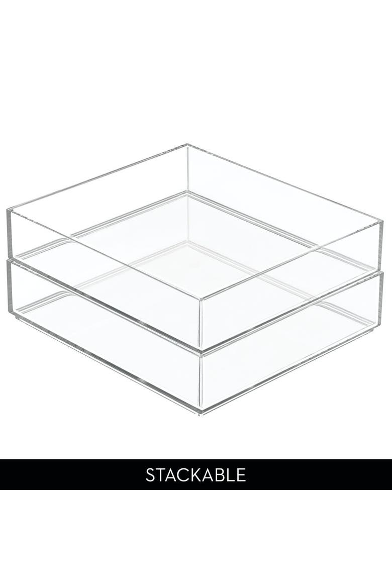 Plastic Makeup Drawer Organizer Tray - Set of 4 - Clear, Alternate, color, Clear