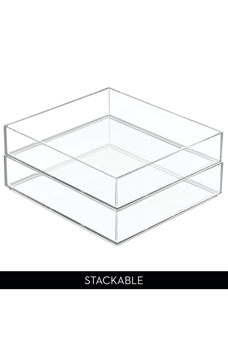 iDesign Plastic Makeup Drawer Organizer Tray - Set of 4 - Clear, Alternate, color, Clear