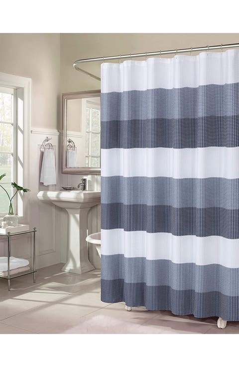 Shades Ombré Waffle Texture Shower Curtain