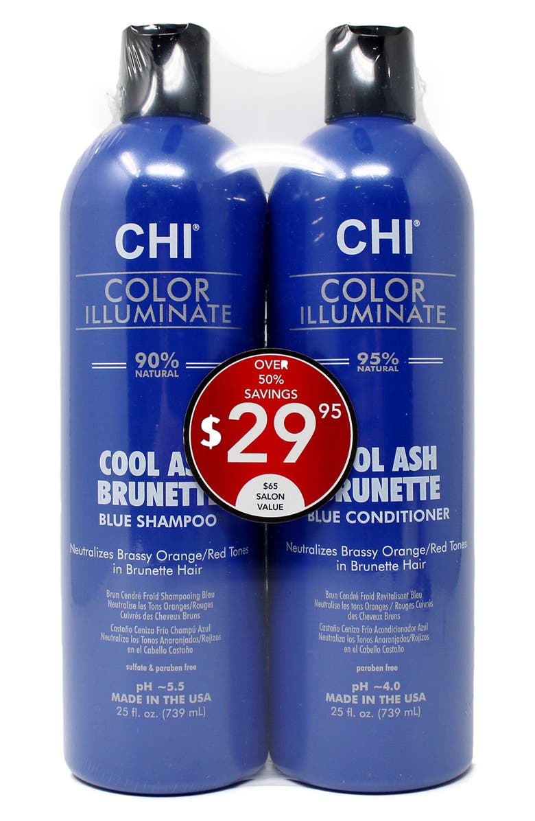 CHI Color Illuminate Cool Ash Brunette Shampoo & Conditioner, Main, color, 