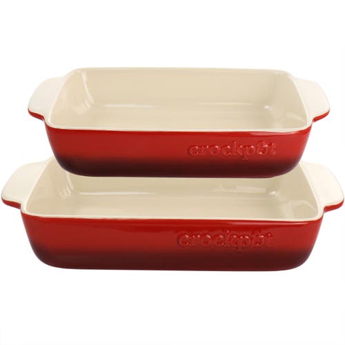 Crock-pot Crock Pot Artisan 2 Piece Stoneware Bake Pans In Gradient Red In Red