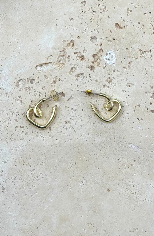 Adornia Twisted Heart Stud Earrings In Gold