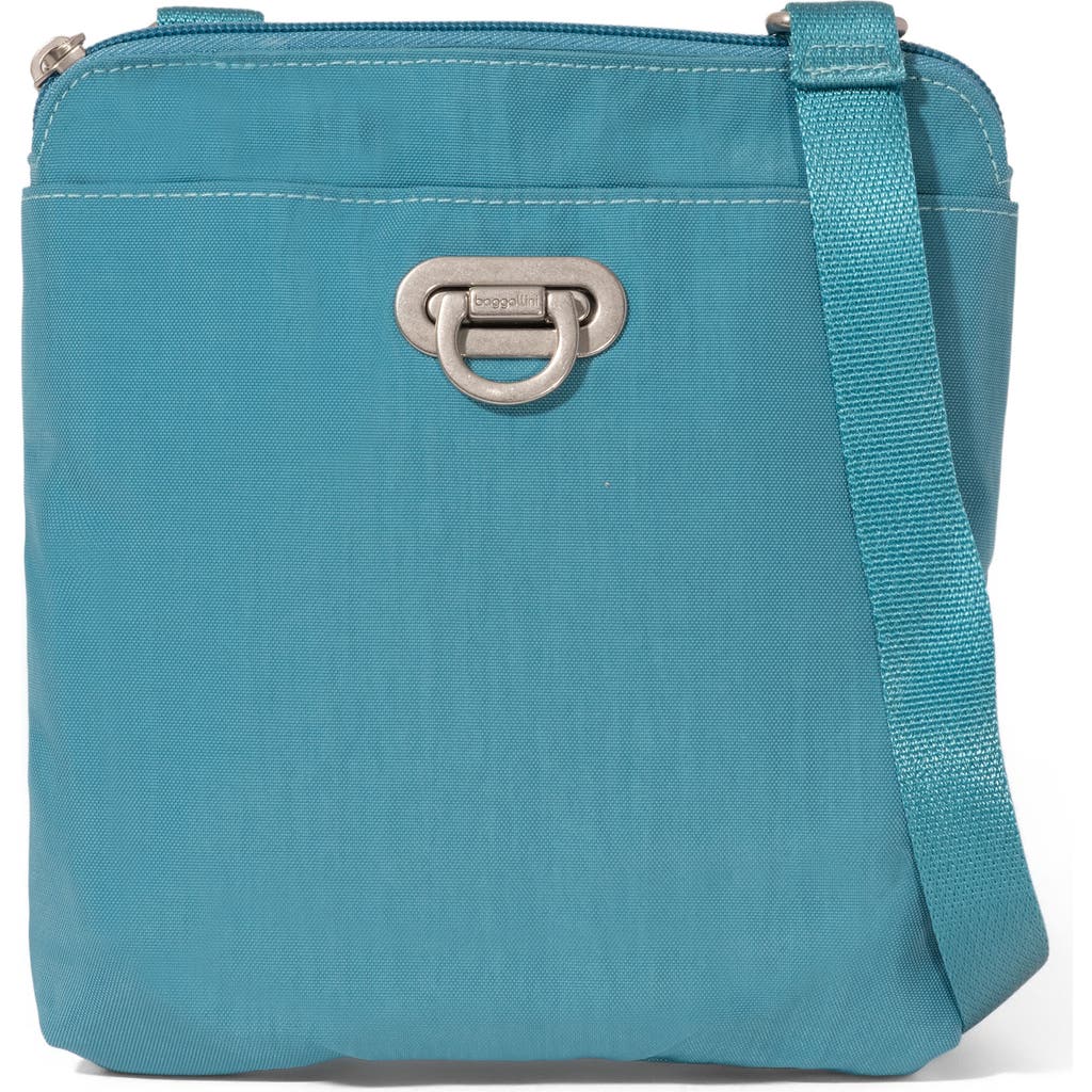 Baggallini Coastal Flip Lock Mini Crossbody In Seaside Blue