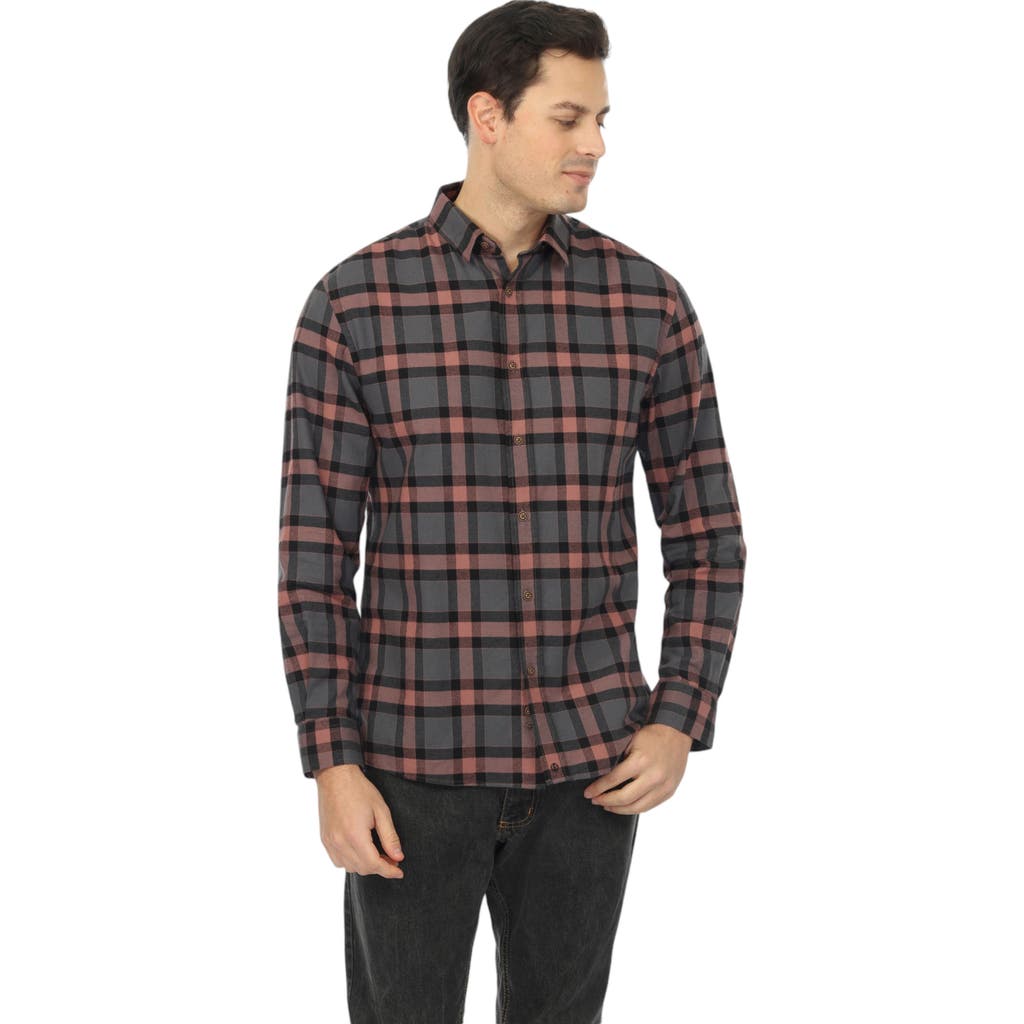 Vustra Ascent Plaid Light Flannel Shirt In Grey