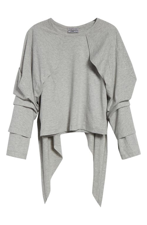Shop Ashley Williams Wing Heathered Cotton Top In Grey