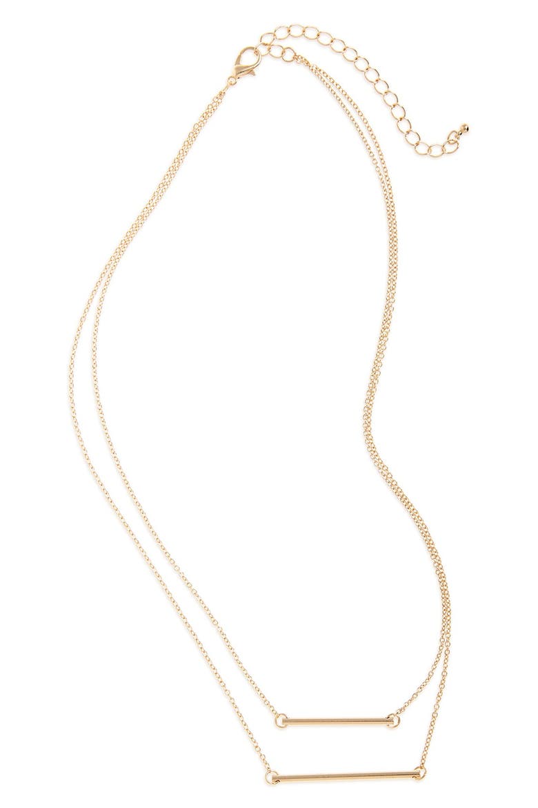 Bar Charm Layer Necklace, Main, color, GOLD