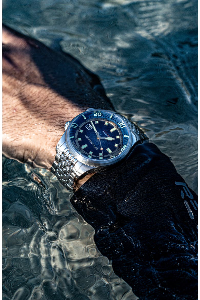 Bradner Automatic Bracelet Watch, 42mm, Alternate, color, BLUE