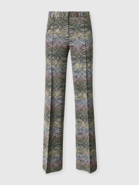 Tailored Space-dye Viscose Lamé Trousers