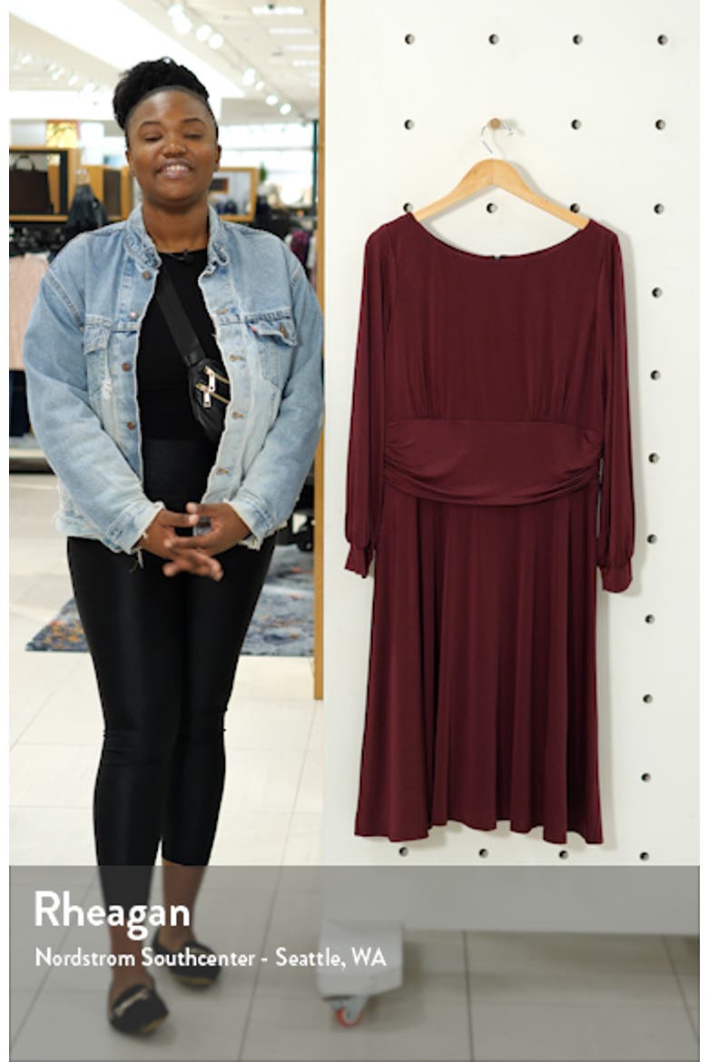 Ruched Waist Long Sleeve Jersey Dress video