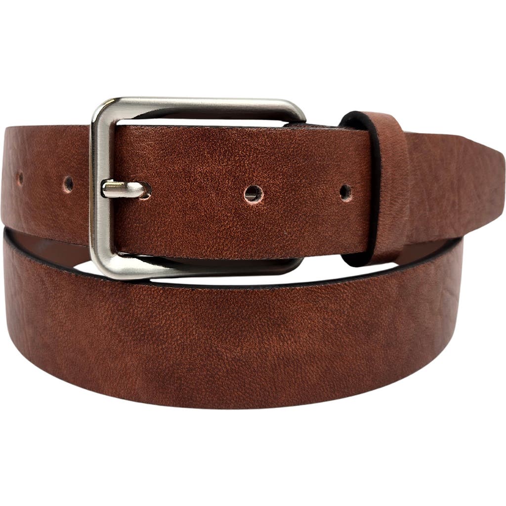 Vince Camuto Tumbled Leather Belt In Brown
