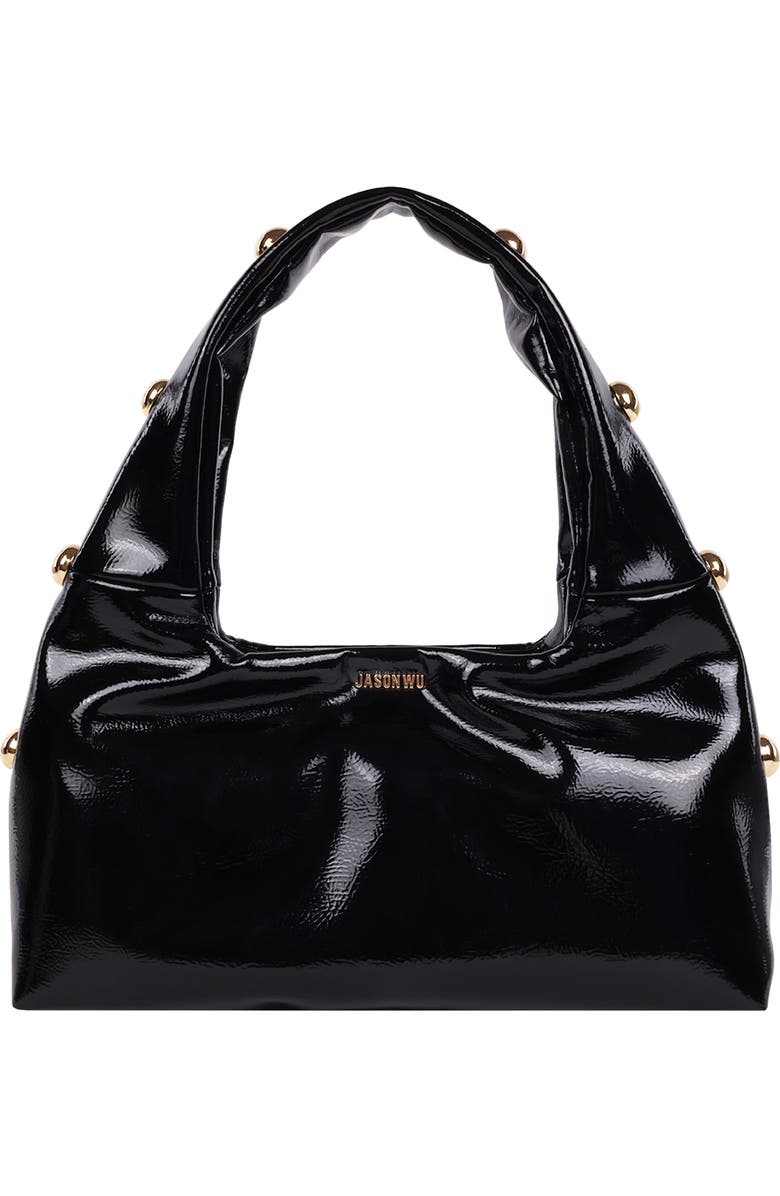 JASON WU Studded Patent Shoulder Bag, Main, color, Black